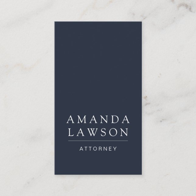 Elegant Simple Dark Blue Visitenkarte (Vorderseite)