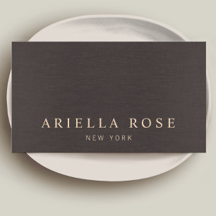 Elegant Simple Dark Brown Vintag Beruflich Visitenkarte