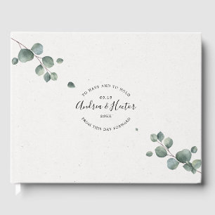 Elegant Simple Eucalyptus Classic Wedding Gästebuch