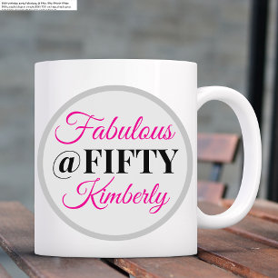 Elegant Simple Fabulous Fifty Women 50. Geburtstag Kaffeetasse