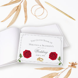 Elegant Simple Floral Classic Wedding Gästebuch
