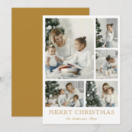 Elegant Simple Foto Collage Weihnachten Gold