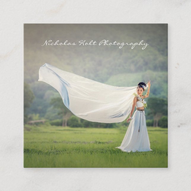 Elegant Simple Foto Fotografy Quadratische Visitenkarte (Vorderseite)