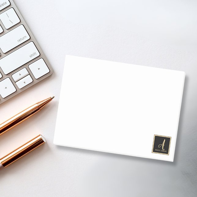 Elegant Simple Frame Monogram Post-it Klebezettel (Von Creator hochgeladen)