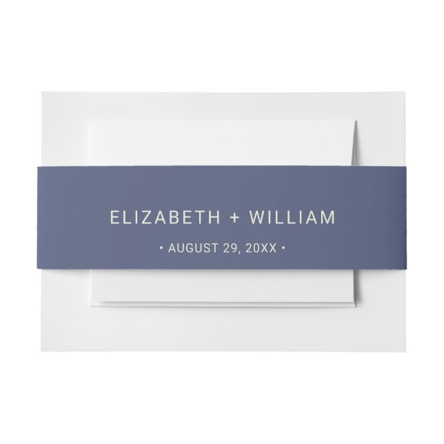Elegant Simple Future Dusk mit Monogram Wedding Einladungsbanderole (Vorderseite Beispiel)