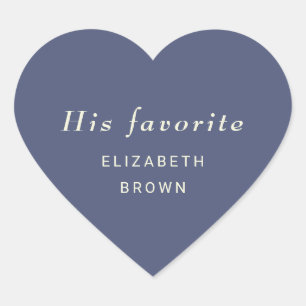 Elegant Simple Future Dusk mit Monogram Wedding Herz-Aufkleber