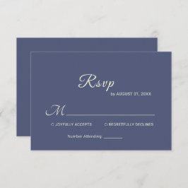 Elegant Simple Future Dusk mit Monogram Wedding RSVP Karte
