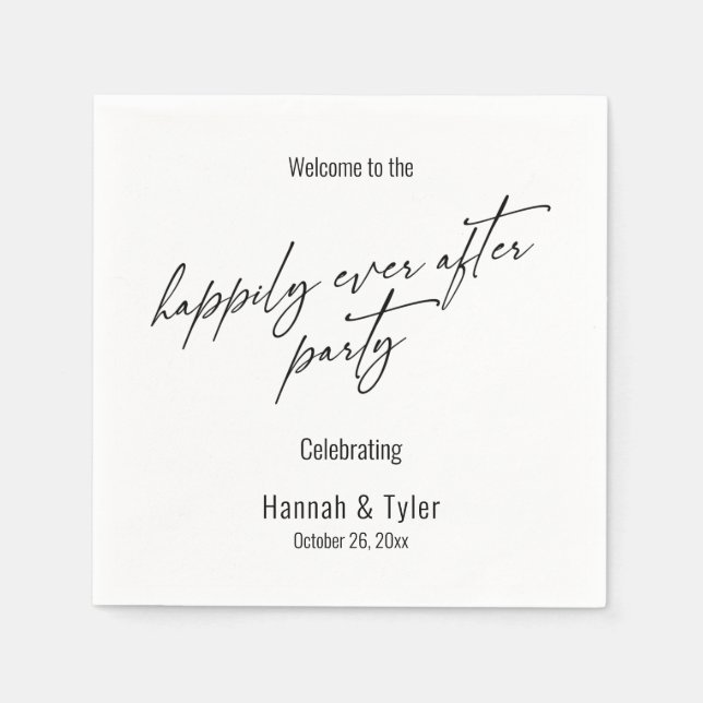 Elegant Simple glücklich je nach Party Typografie Serviette (Vorderseite)