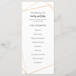 Elegant Simple Gold Geometric LInes Wedding Programm