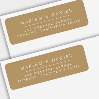 Elegant Simple Gold Wedding Return Address