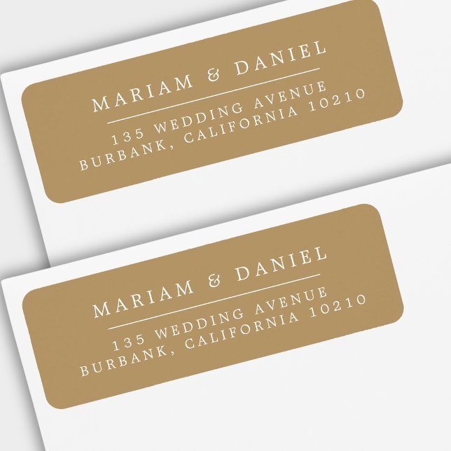 Elegant Simple Gold Wedding Return Address (Von Creator hochgeladen)