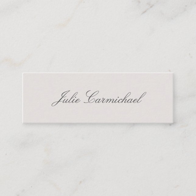 Elegant Simple Gray Script Name Mini Visitenkarte (Vorderseite)