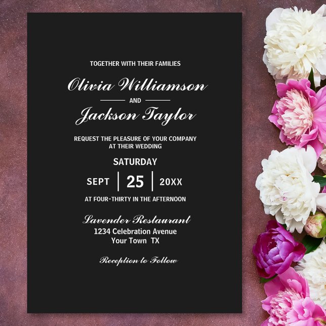 Elegant Simple Gray White Wedding Einladung (Von Creator hochgeladen)