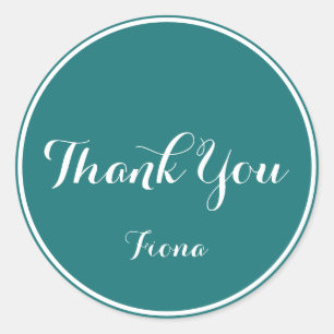 Elegant & Simple Green and White Vielen Dank Runder Aufkleber
