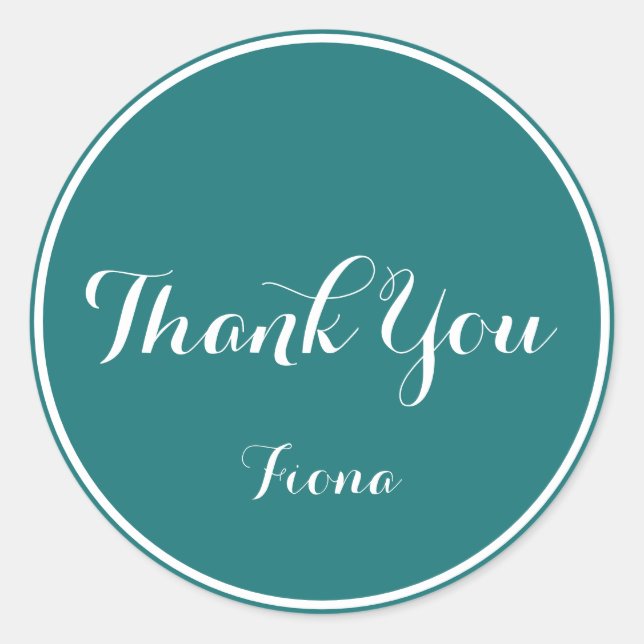 Elegant & Simple Green and White Vielen Dank Runder Aufkleber (Vorderseite)