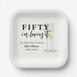 Elegant Simple I'm Loving It 50th Birthday Pappteller