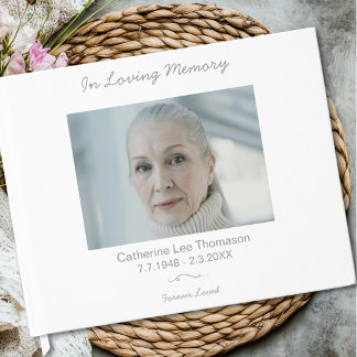 Elegant Simple In Loving Memory Funeral Guest Book Gästebuch