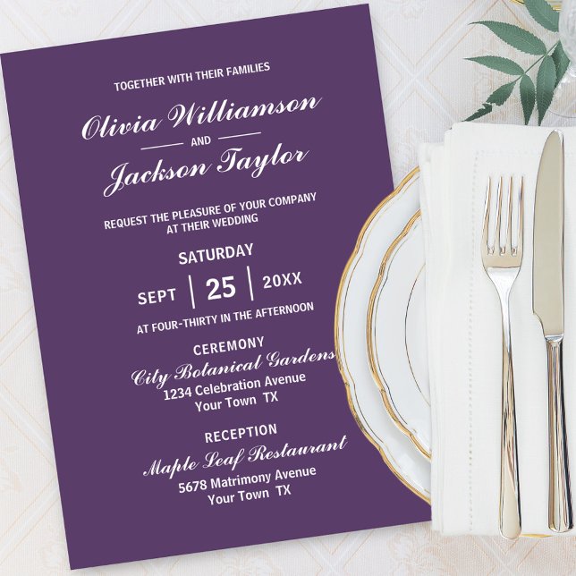 Elegant Simple Lavender White Wedding Einladung (Von Creator hochgeladen)