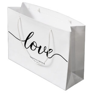 Elegant Simple Liebe Script Wedding benutzerdefini Große Geschenktüte