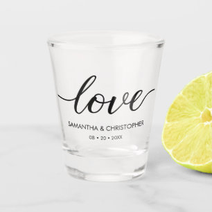 Elegant Simple Liebe Script Wedding custom Gevor Schnapsglas