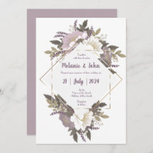 Elegant & Simple Lilac Blume Hochzeit Einladung