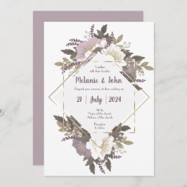 Elegant & Simple Lilac Blume Hochzeit Einladung