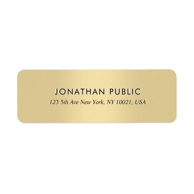 Elegant Simple Luxury Gold Return Address (Vorne)
