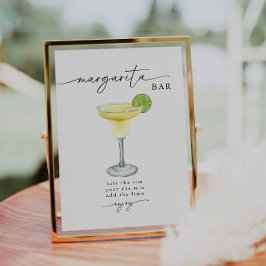 Elegant Simple Margarita Bar Sign Poster