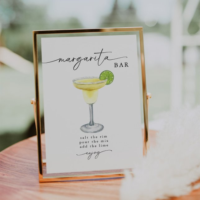 Elegant Simple Margarita Bar Sign Poster (Von Creator hochgeladen)
