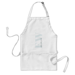 Elegant Simple Minimal Soft Sky Blue Monogram Name Schürze
