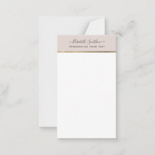 Elegant Simple Minimal Taupe Personal Stationery Mitteilungskarte