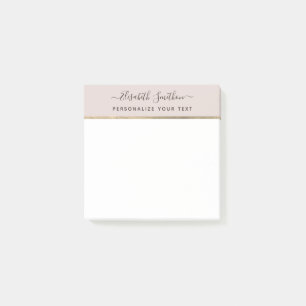 Elegant Simple Minimal Taupe Personal Stationery Post-it Klebezettel