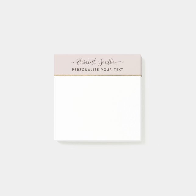 Elegant Simple Minimal Taupe Personal Stationery Post-it Klebezettel (Vorderseite)