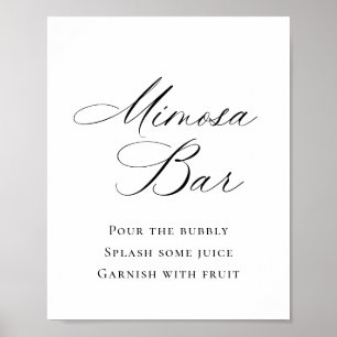 Elegant Simple Minimalistisch Mimosa Bar Wedding Poster