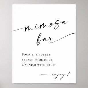 Elegant Simple Minimalistisch Mimosa Bar Wedding Poster