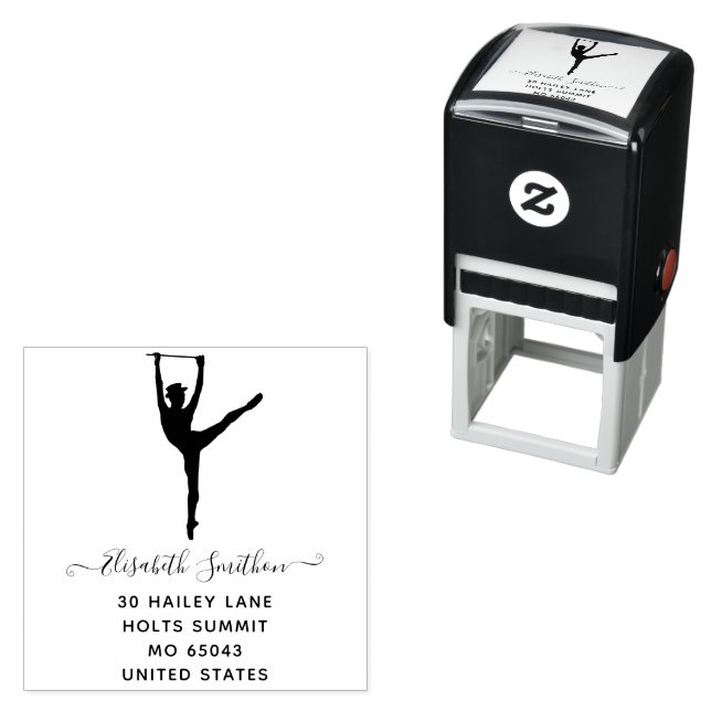 Elegant Simple Modern Dancer Personal Stationery Permastempel (Beispiel)