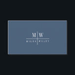 Elegant Simple Monogram Minimalist Smoky Blue Gray Visitenkarte<br><div class="desc">A simple minimal modern smoky blue gray business or calling card with white initial and name monogram,  and elegant classic serif typography. Create your own signature style monogram. You may also add rounded corners to your card for an added touch of elegance.</div>
