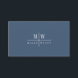 Elegant Simple Monogram Minimalist Smoky Blue Gray Visitenkarte<br><div class="desc">A simple minimal modern smoky blue gray business or calling card with white initial and name monogram,  and elegant classic serif typography. Create your own signature style monogram. You may also add rounded corners to your card for an added touch of elegance.</div>