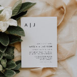 Elegant Simple Monogram Wedding Einladung<br><div class="desc">Dies ist eine moderne Hochzeitseinladung mit minimalistischem Layout und einzigartigem Schriftart. Alle Farben können bearbeitet werden. // Für passende Designs, suchen Sie "HARLOW" im Sincerely By Nicole Zazzle Store. * Wenn Ihnen dieses Design gefällt, Sie es aber nicht für etwas finden, das Sie suchen, wenden Sie sich bitte jederzeit an...</div>