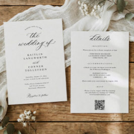 Elegant Simple Old Money All in One Wedding Einladung