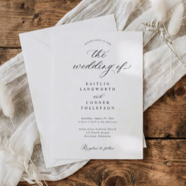 Elegant Simple Old Money Black and White Wedding Einladung
