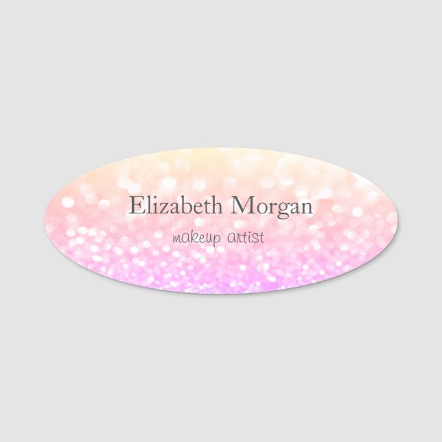 Elegant Simple Ombre Bokeh Namensschild (Vorderseite)