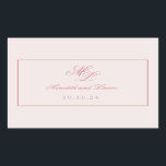 Elegant Simple Pink Monogram Rechteckiger Aufkleber<br><div class="desc">Die Rosa-Suite verfügt über einen wunderschönen klassischen Script-Schriftart mit einem zweistelligen Monogramm und einem doppelten Rand. Es handelt sich um eine einfache,  klassische Suite,  die mit individuellen Stücken in verschiedenen Rose,  Rosa,  staubiger Rose,  Elfenbein,  Creme und Rot gefüllt ist. Die Suite ist elegant,  zeitlos,  romantisch und feminin.</div>