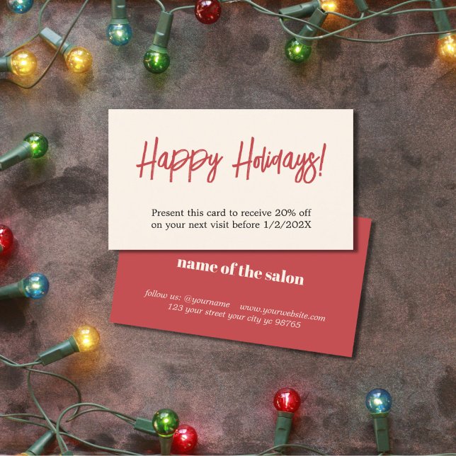 Elegant Simple Red Bold Holiday Coupon (Von Creator hochgeladen)