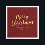 Elegant Simple Red Merry Christmas Serviette<br><div class="desc">Kontaktieren Sie mich,  wenn Sie Hilfe benötigen.</div>