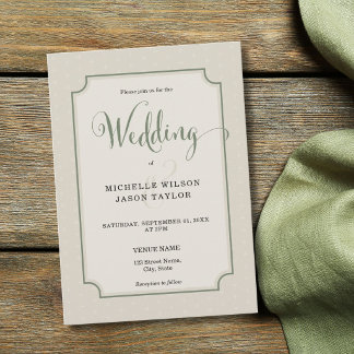 Elegant Simple Romantic Cottagecore Patterned Einladung