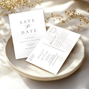 Elegant Simple Save the Date Postkarte