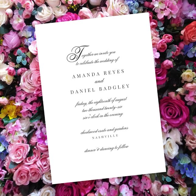 Elegant Simple Script Calligraphy Wedding Einladung (Von Creator hochgeladen)