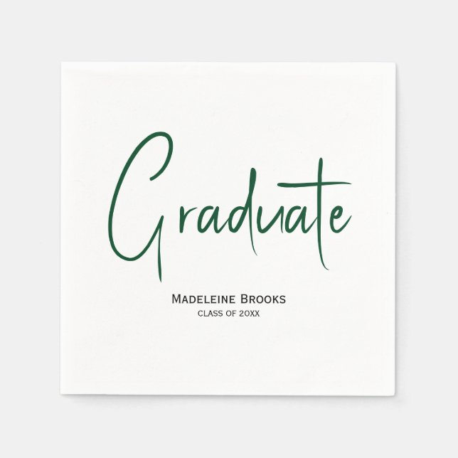 Elegant Simple Script Custom Graduation Napkins Serviette (Vorderseite)