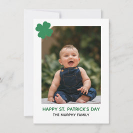Elegant Simple Shamrock Photo St. Patrick's Day Feiertagskarte